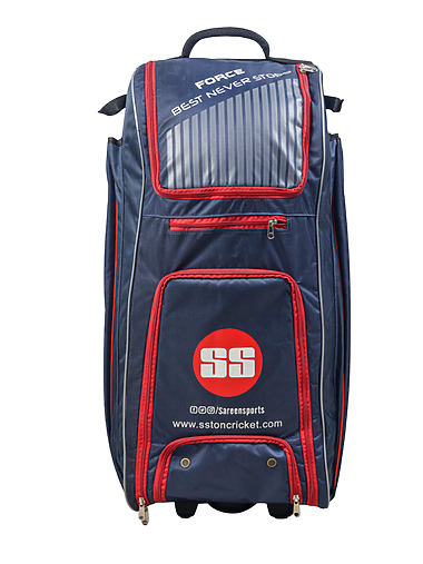 SS TON Force Trolley Cricket Gear Kit Bag (Navy Blue)