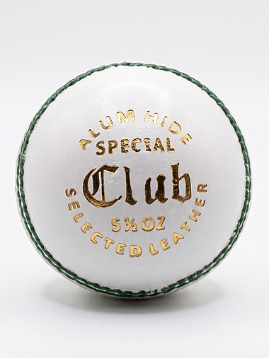 GeeBax Club Cricket Leather Ball (White)