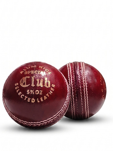 GeeBax Club Cricket Leather Ball (Red)