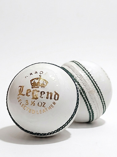 GeeBax Legend Cricket Leather Ball (White)