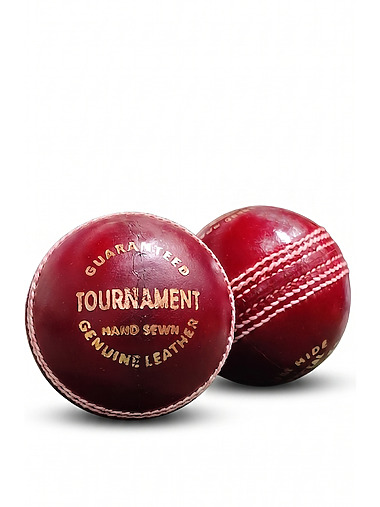 GeeBax Tournament Cricket Leather Ball (Red)