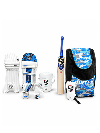 SG Eco Duffle Combo First Kit-Complete Youth Cricket Kit (Size 5)